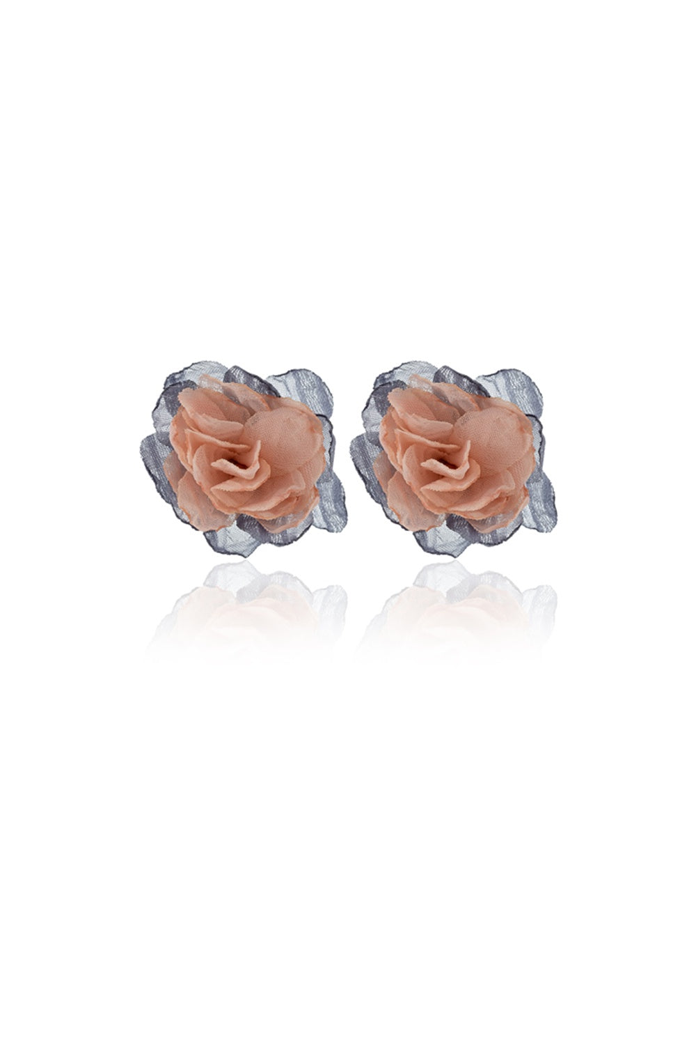 FLORA EARRING FLOWER STUD BLUSH/GREY