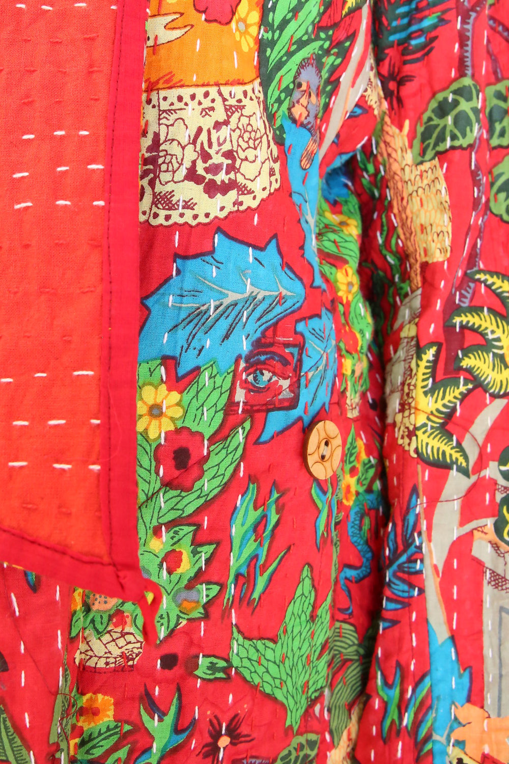 Frida Kantha Coat Red
