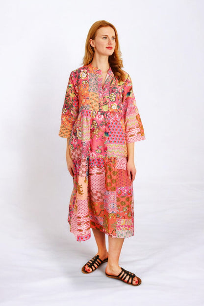 hiHANDMADE PATCHWORK PINK CHEETAH DRESS