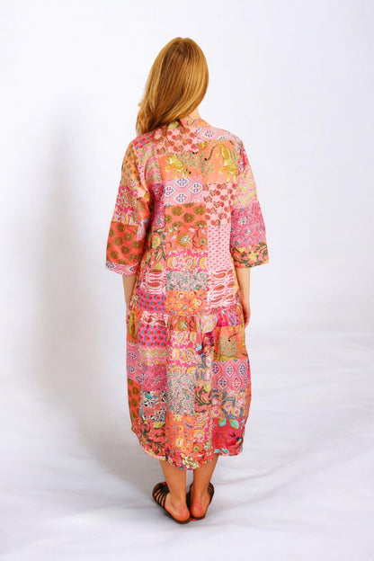 hiHANDMADE PATCHWORK PINK CHEETAH DRESS