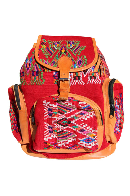 LAS NINAS EMBROIDERED BACKPACK RED