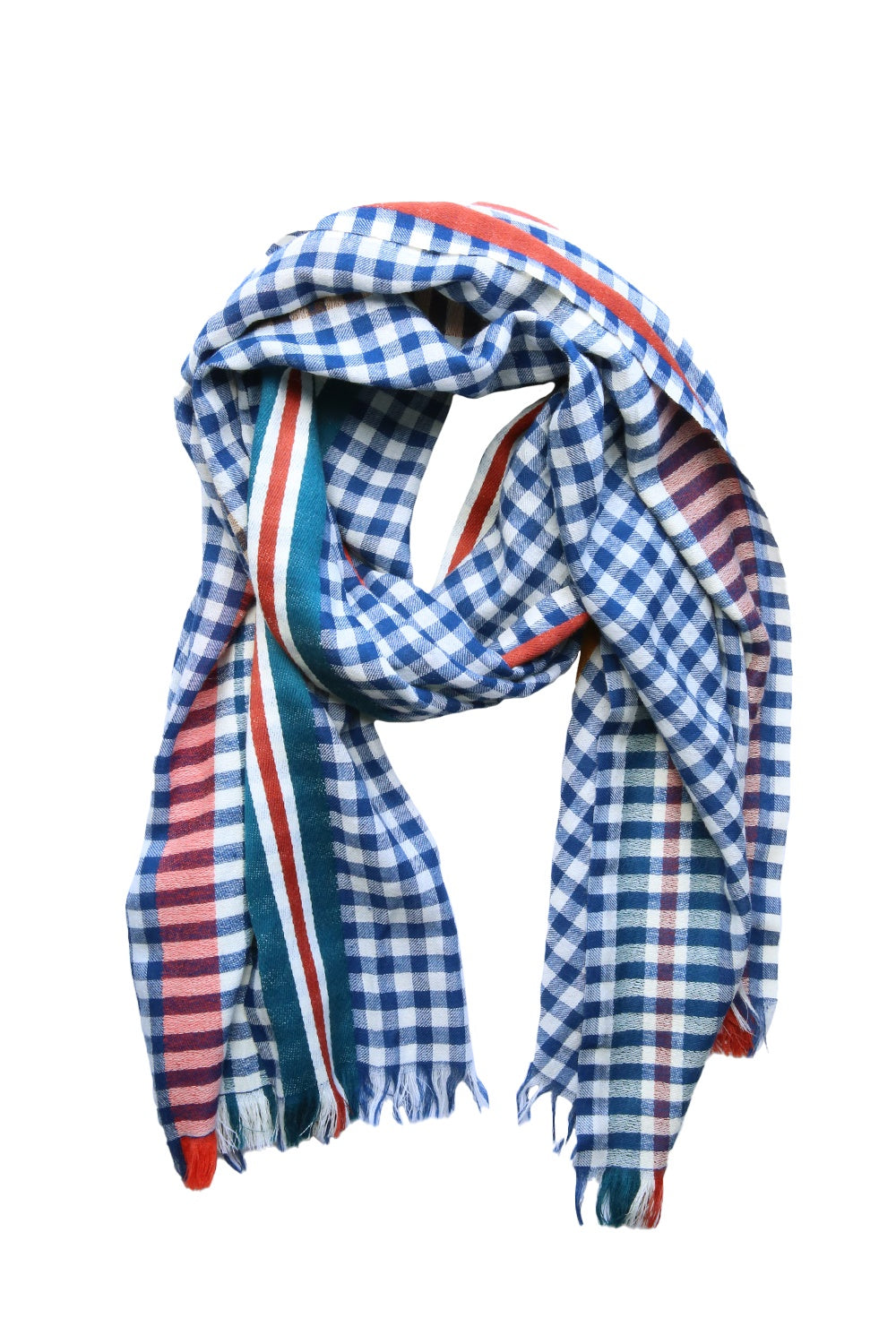 Inoui Editions Marci Check Scarf Coral