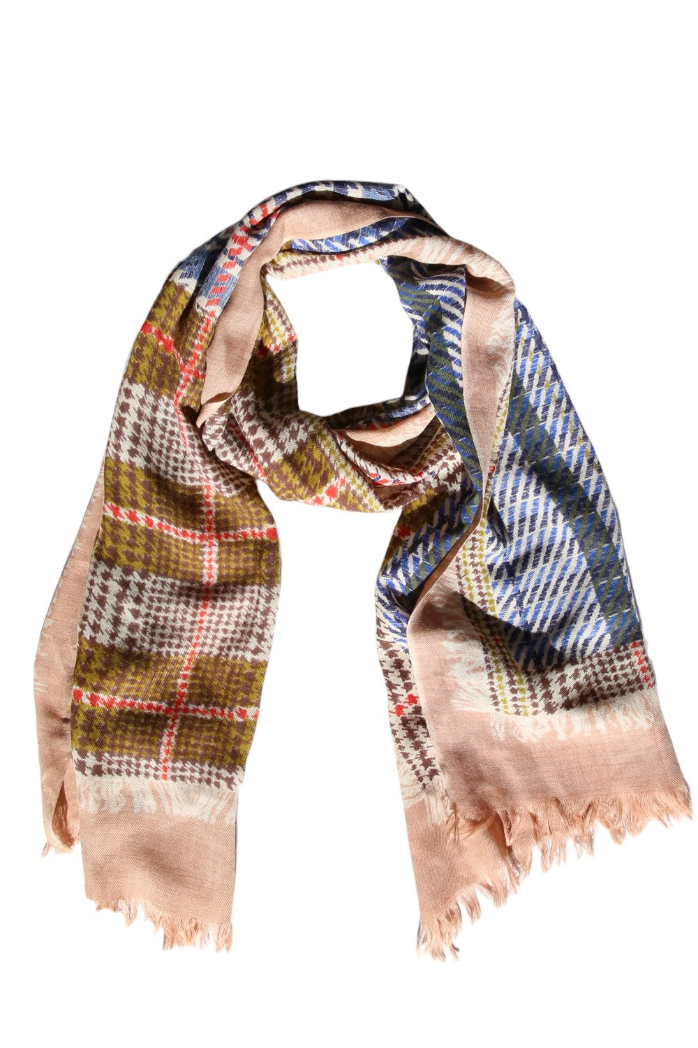 Inoui Editions Tartan Scarf Natural Moss