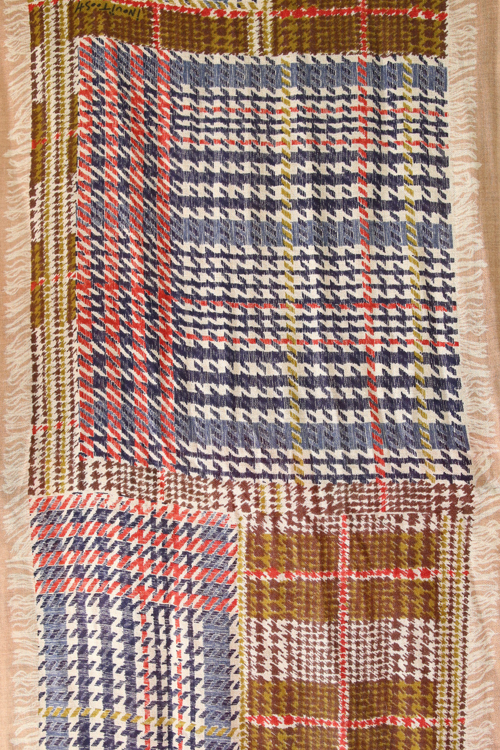 Inoui Editions Tartan Scarf Natural Moss