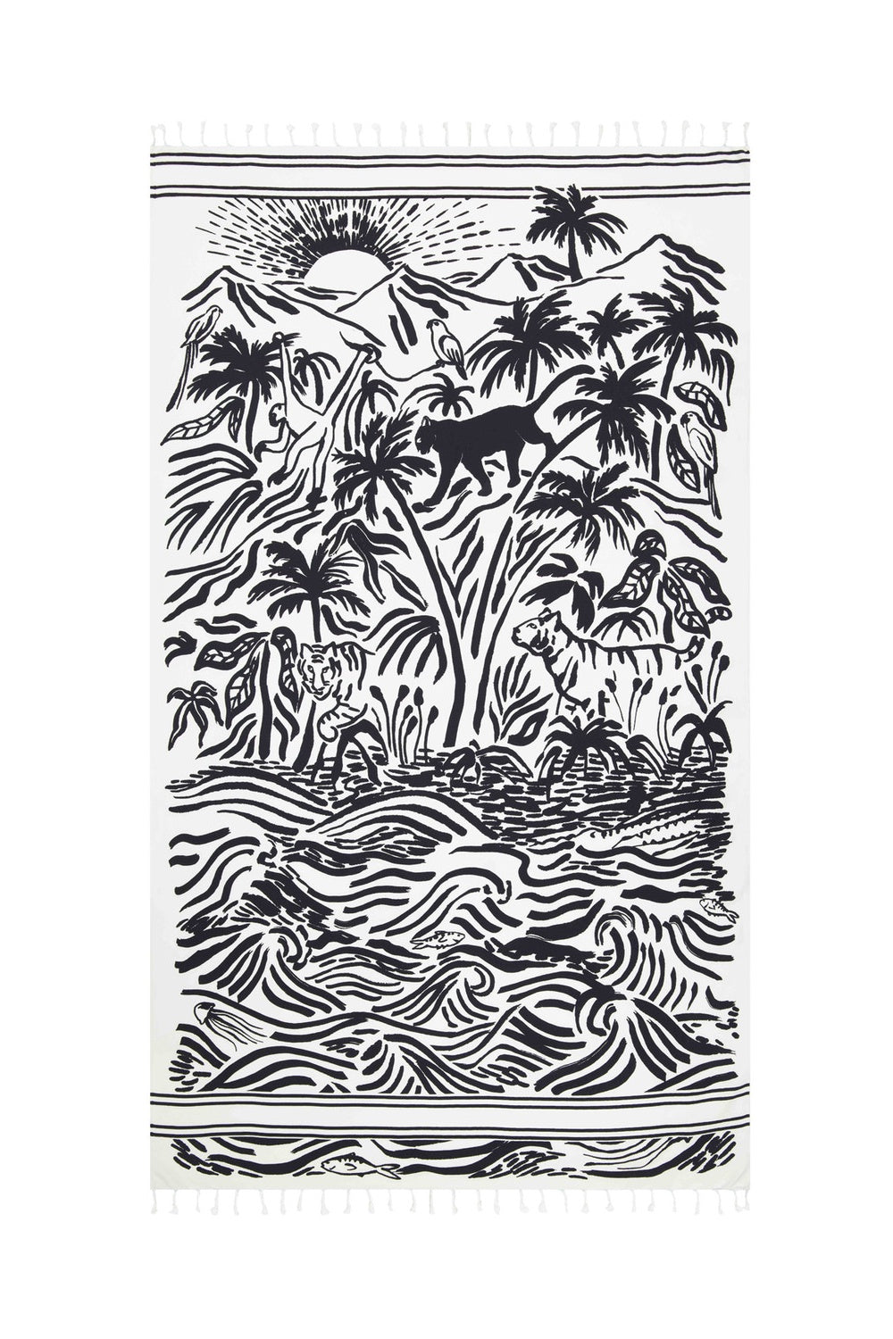 INOUI EDITIONS SUMATRA THIN TOWEL BLACK
