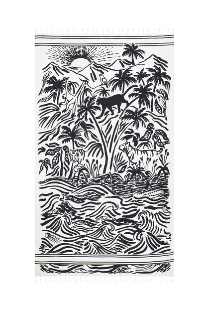 INOUI EDITIONS SUMATRA THIN TOWEL BLACK