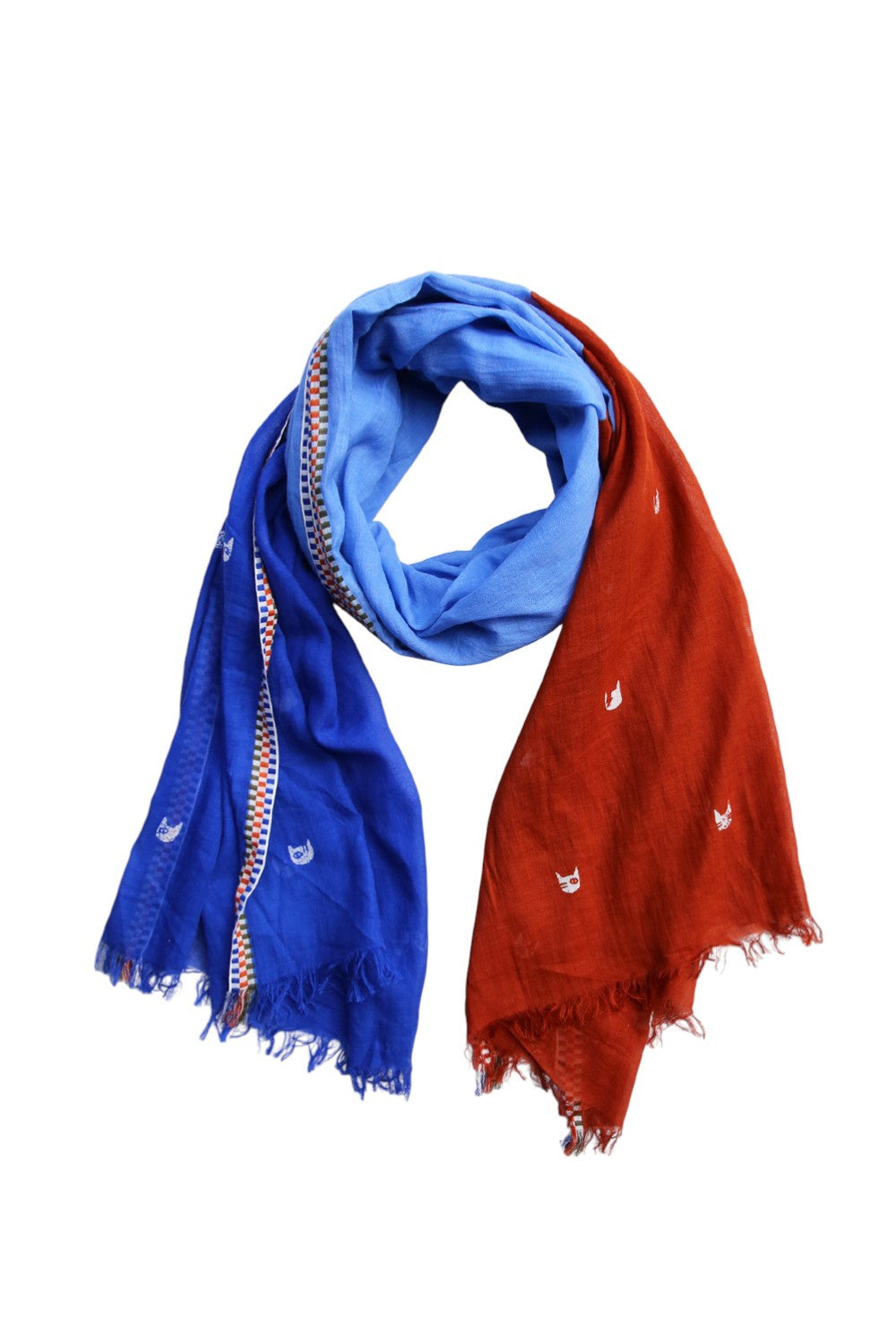 Inoui Editions Ziggy Blue Camel Scarf