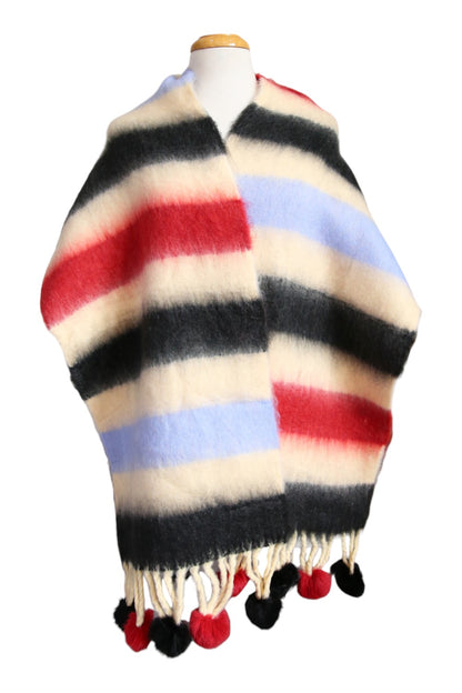 ISADORA SCARF RED BLACK AND BLUE