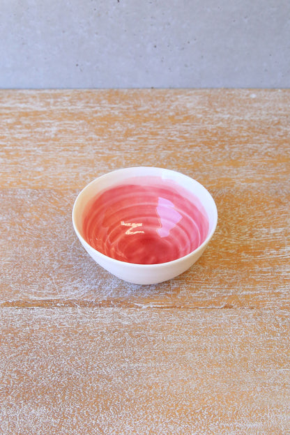 Italian Porcelain Condiment Serving Bowl Red