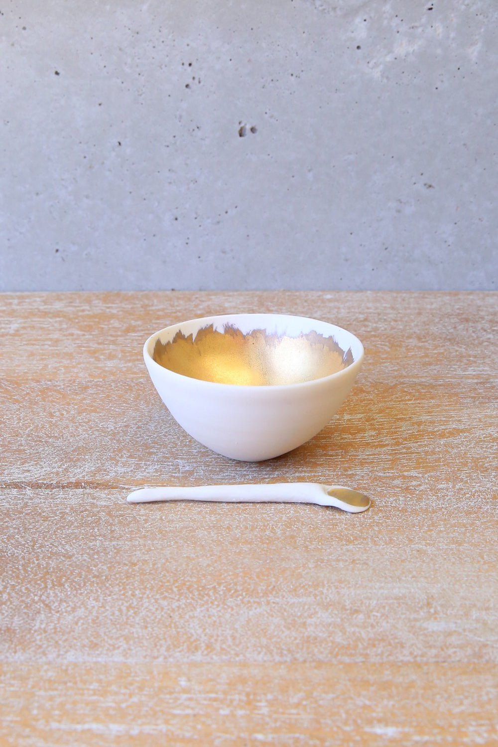 Italian Porcelain Condiment Serving Bowl with Spoon