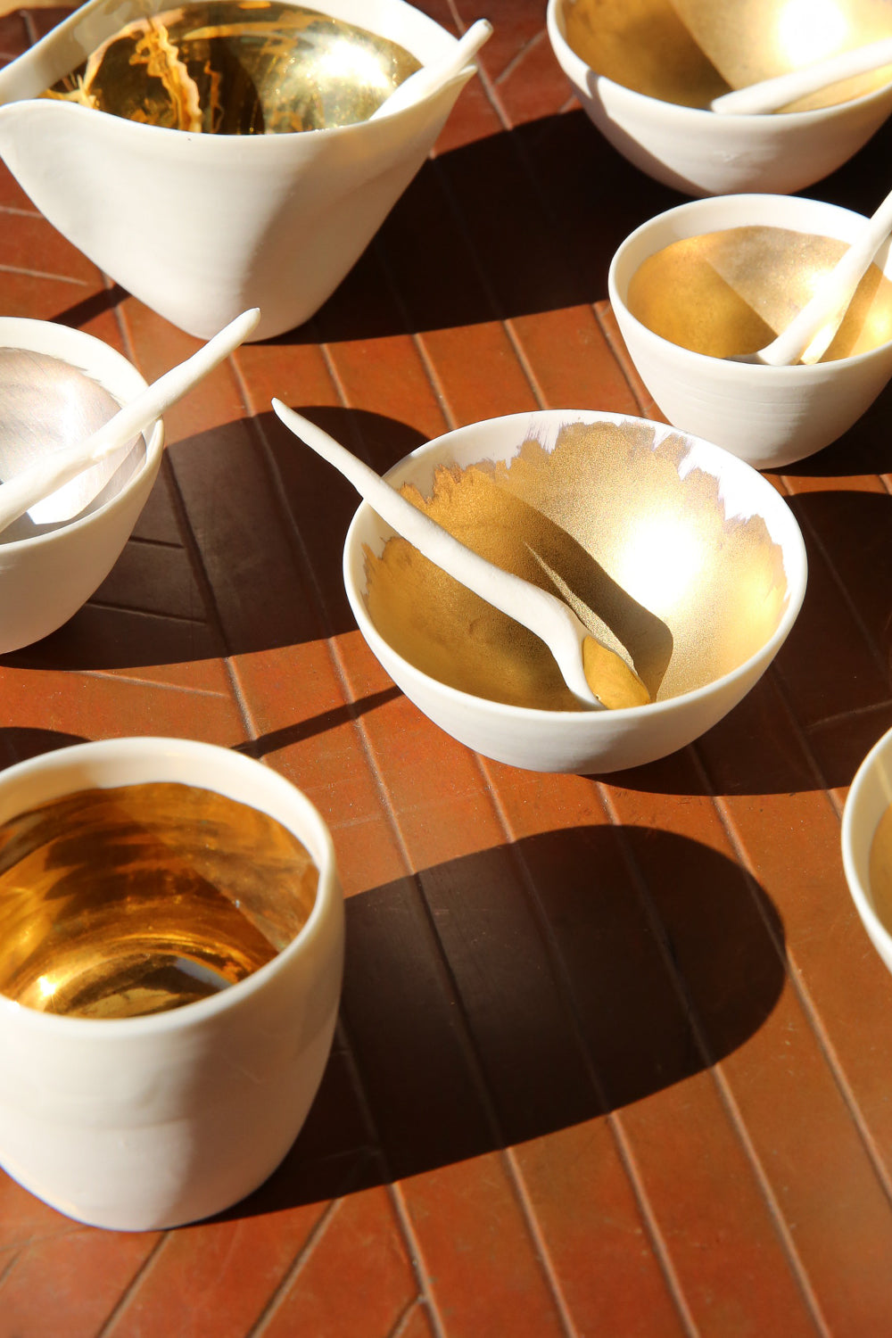 Italian Porcelain Condiment Serving Bowl with Spoon