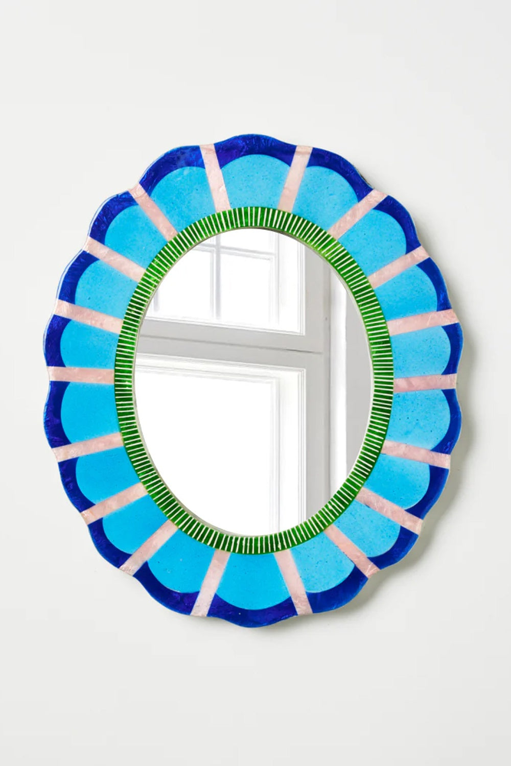 Jones &amp; Co Bloom Nouveau Blue Mirror