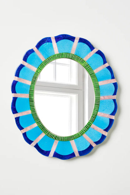 Jones &amp; Co Bloom Nouveau Blue Mirror
