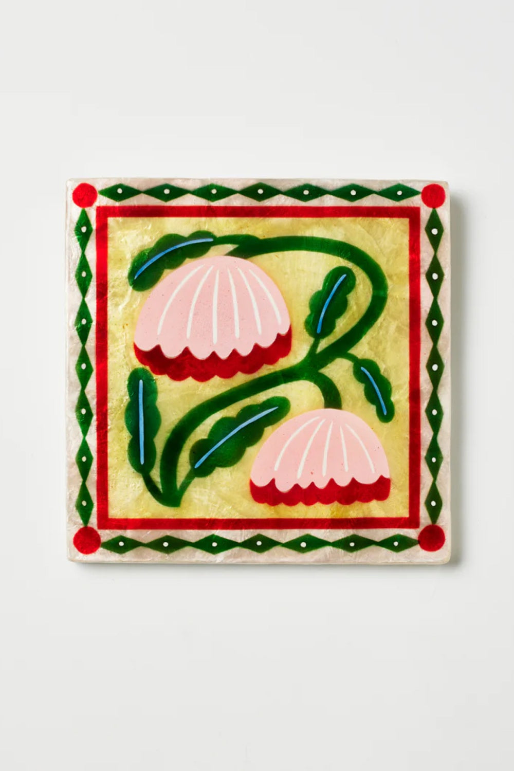 Jones &amp; CO Bloom Nouveau Yellow Square Wall Art