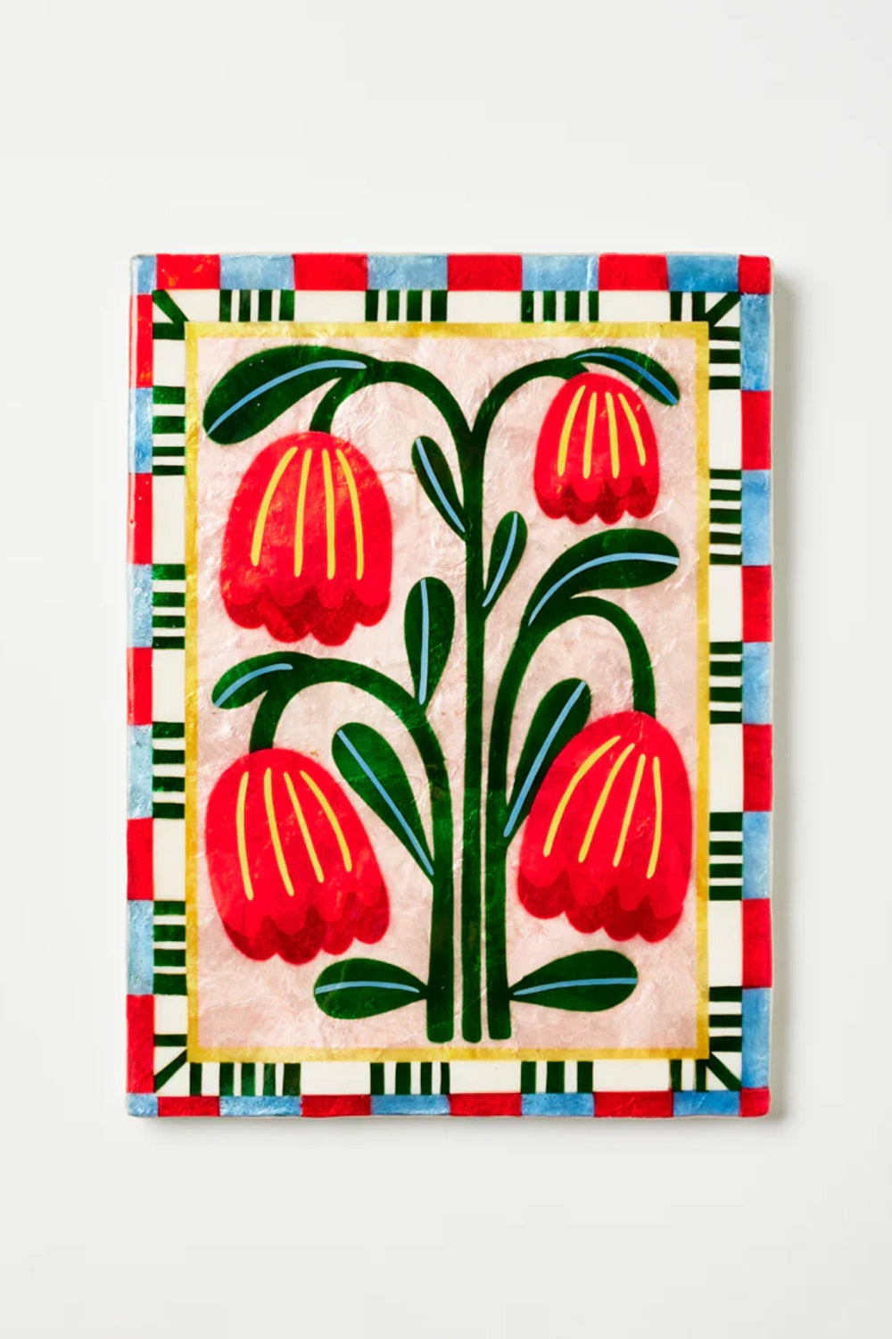 Jones &amp; CO Bloom Nouveau Red Rectangle Wall Art