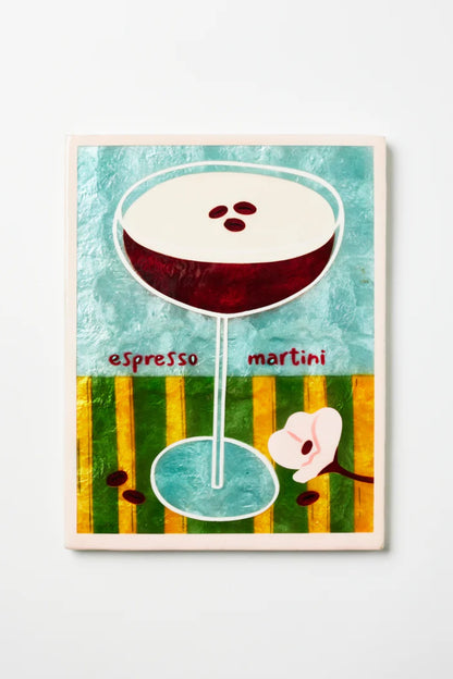 Jones &amp; CO Happy Hour Espresso Tile Wall Art