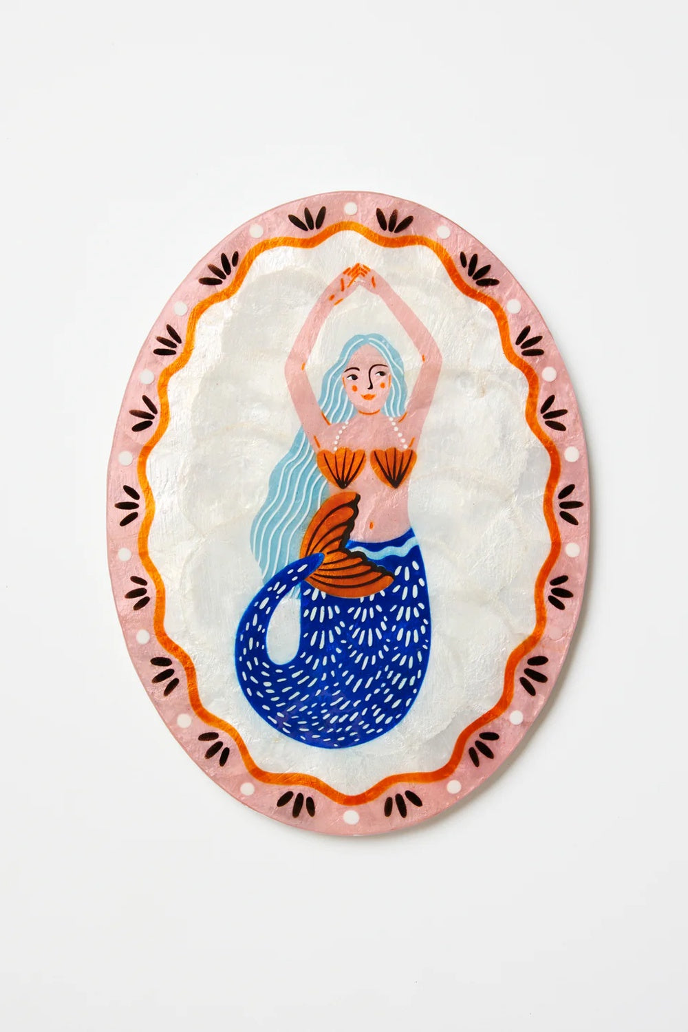 Jones &amp; Co Mermaid Pearl Fan Tile Wall Art