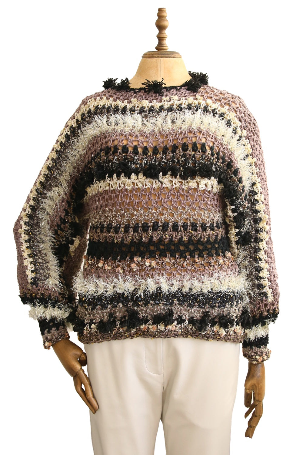 JENNIFREE DESIGNS KNIT JUMPER LATTE LOVE SMALL