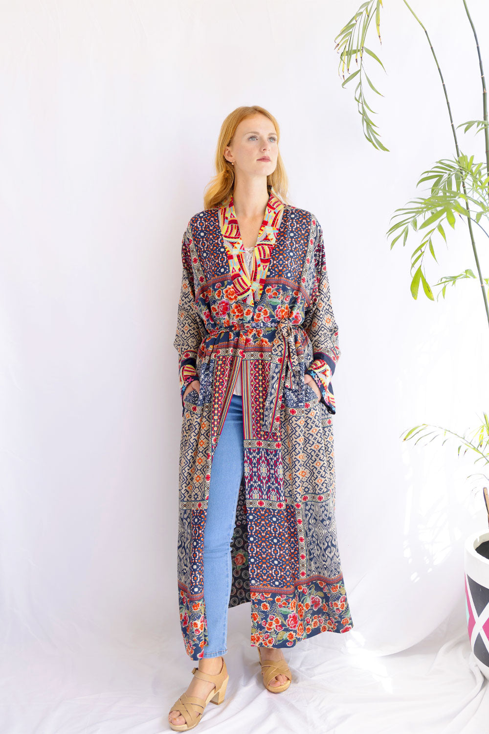 JOHNNY WAS PATCHWORK LONG KIMONO (REVERSIBLE)