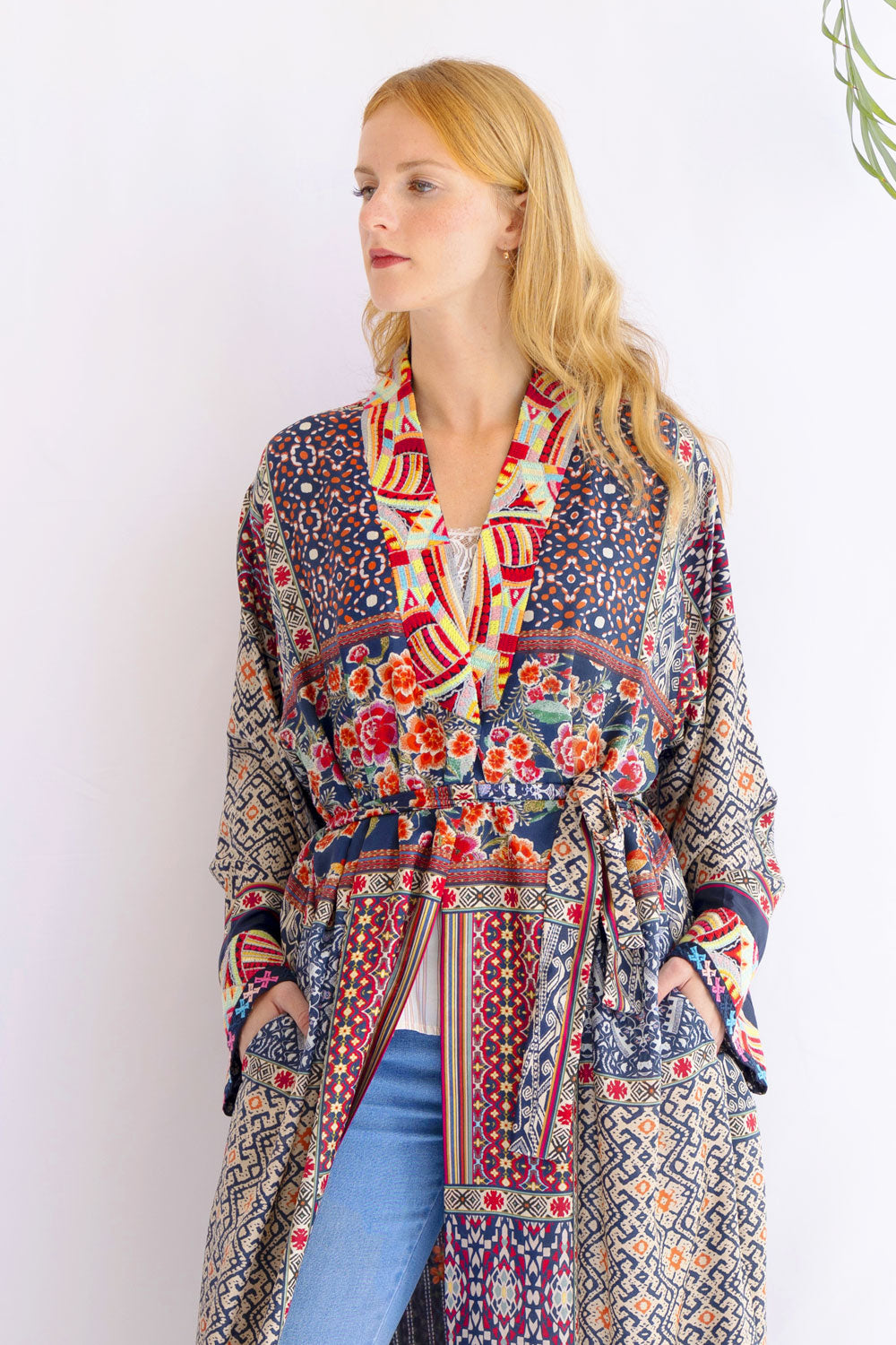 JOHNNY WAS PATCHWORK LONG KIMONO (REVERSIBLE)