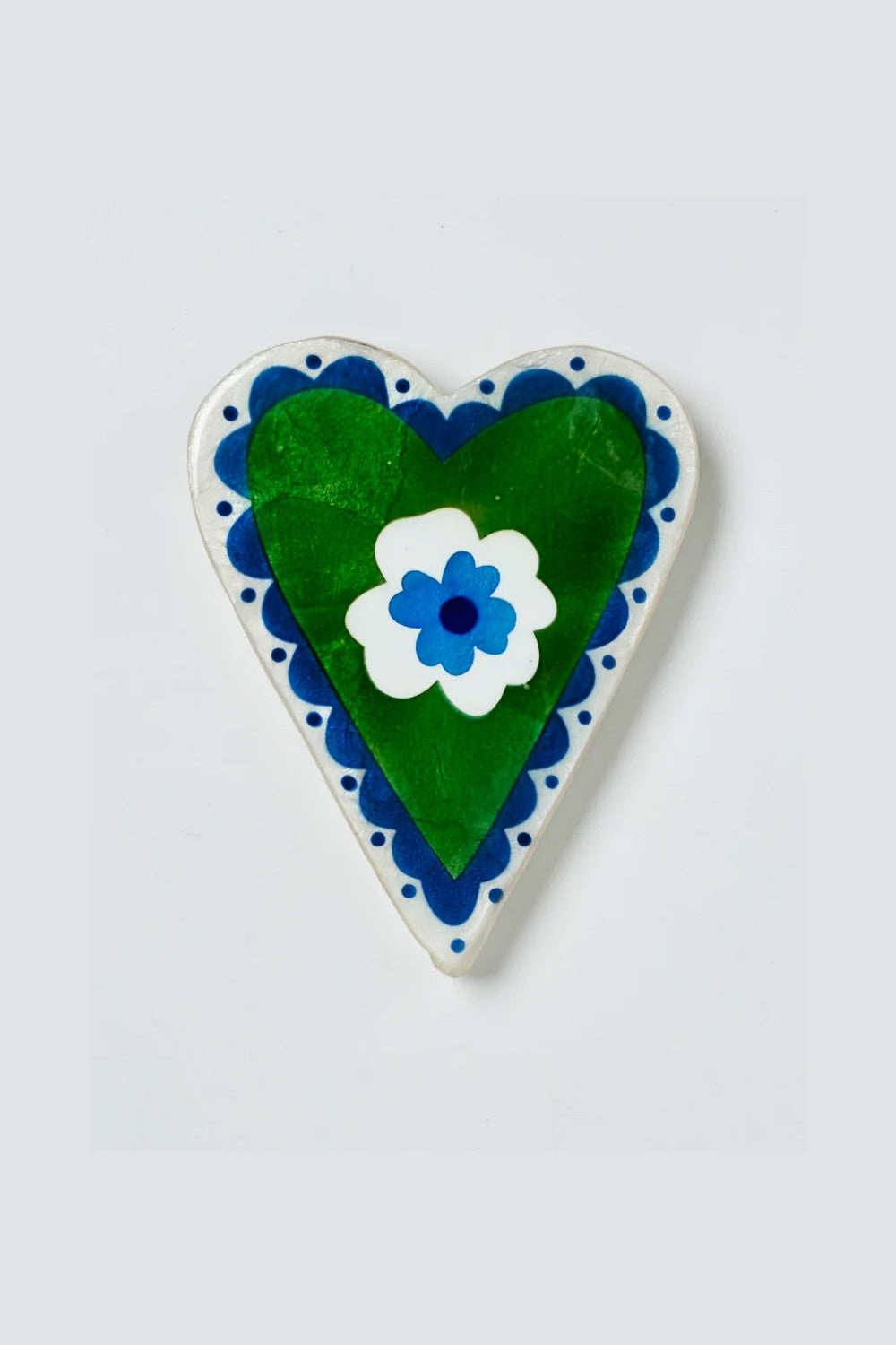 JONES &amp; CO POPPY GREEN HEART WALL TILE