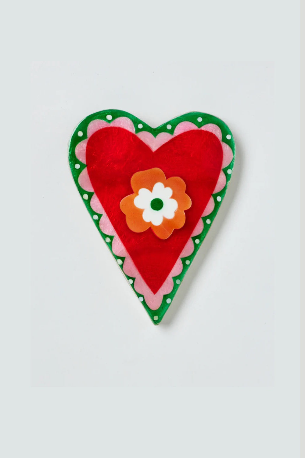 JONES &amp; CO POPPY RED HEART WALL TILE