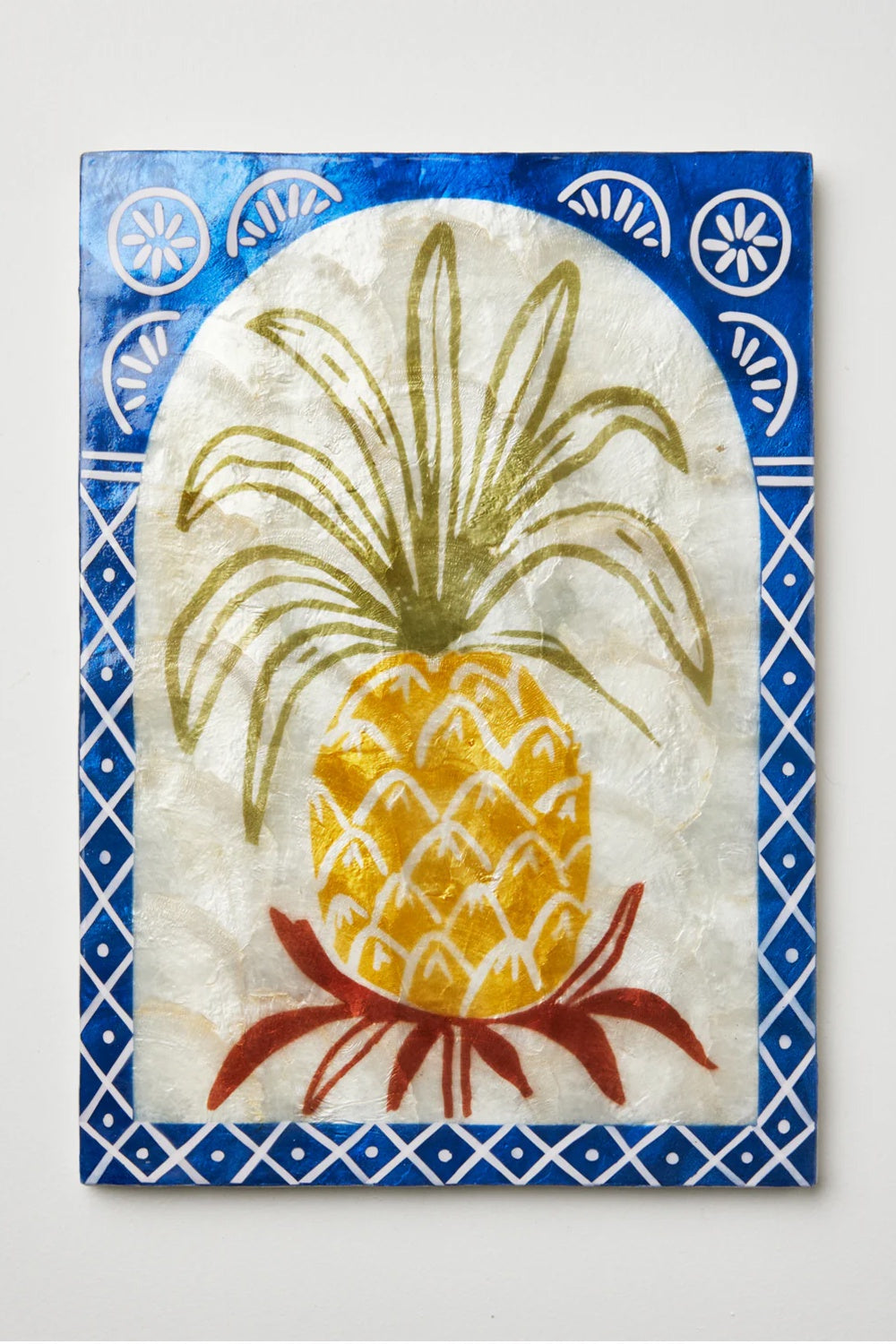 JONES &amp; CO SOLEIL PINEAPPLE TILE WALL ART