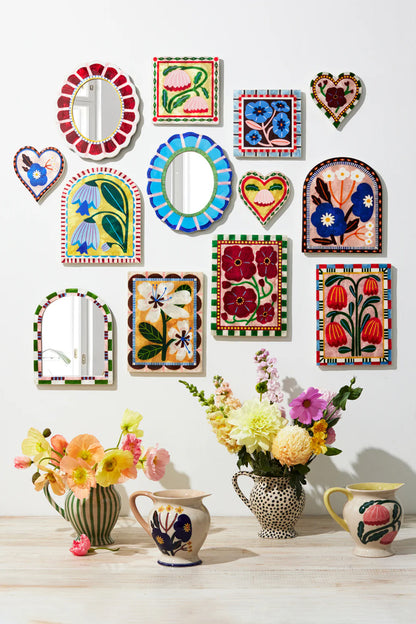 Jones &amp; Co Bloom Nouveau Pink Heart Wall Tile
