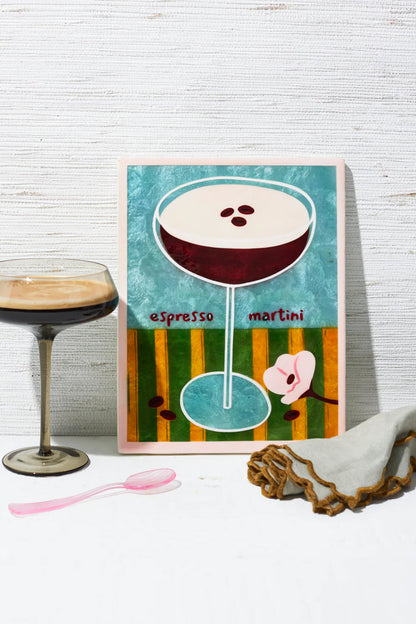 Jones &amp; CO Happy Hour Espresso Tile Wall Art