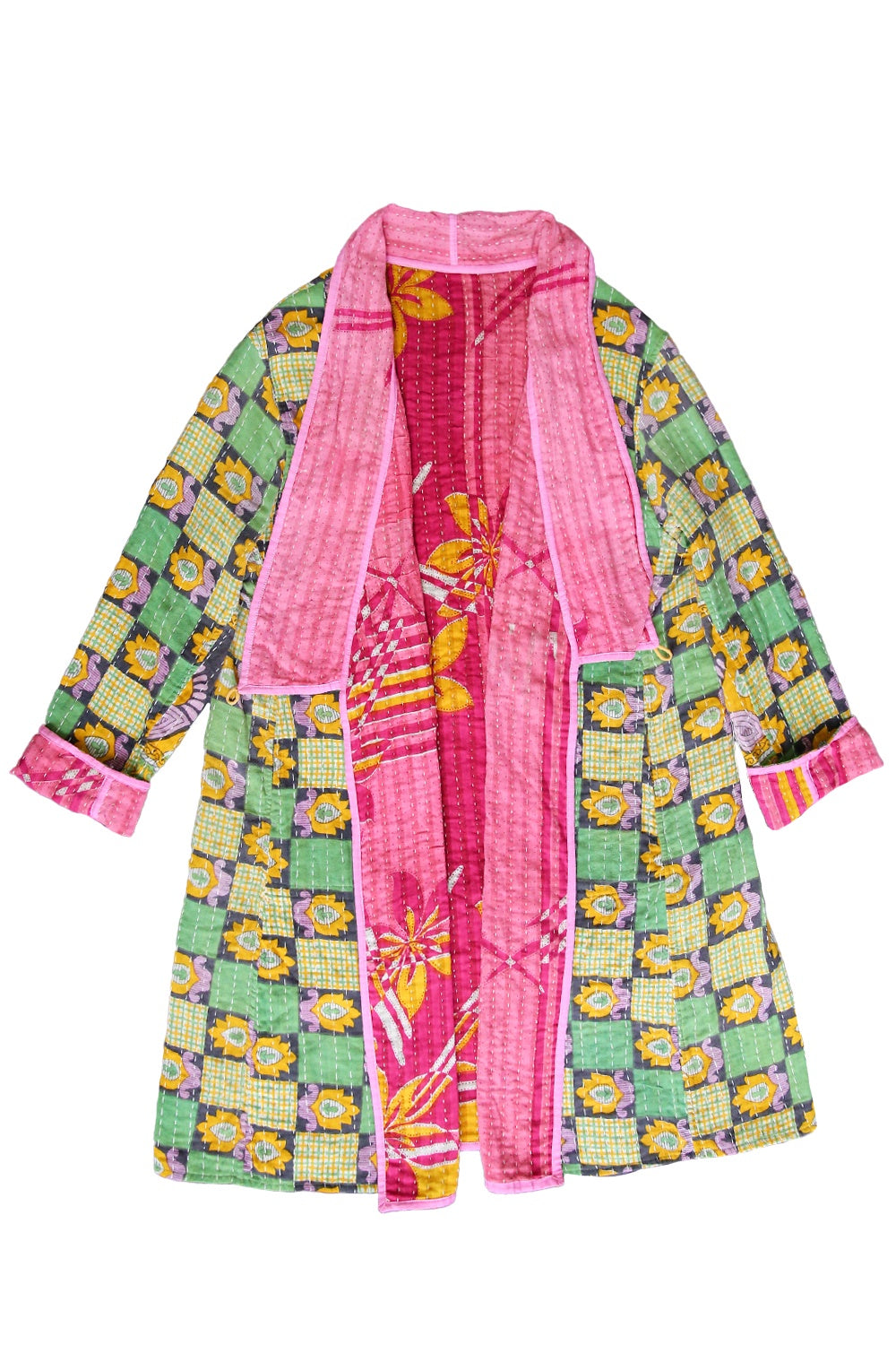 Kantha Coat Patchwork Green
