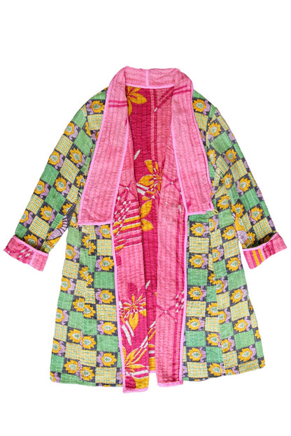 Kantha Coat Patchwork Green