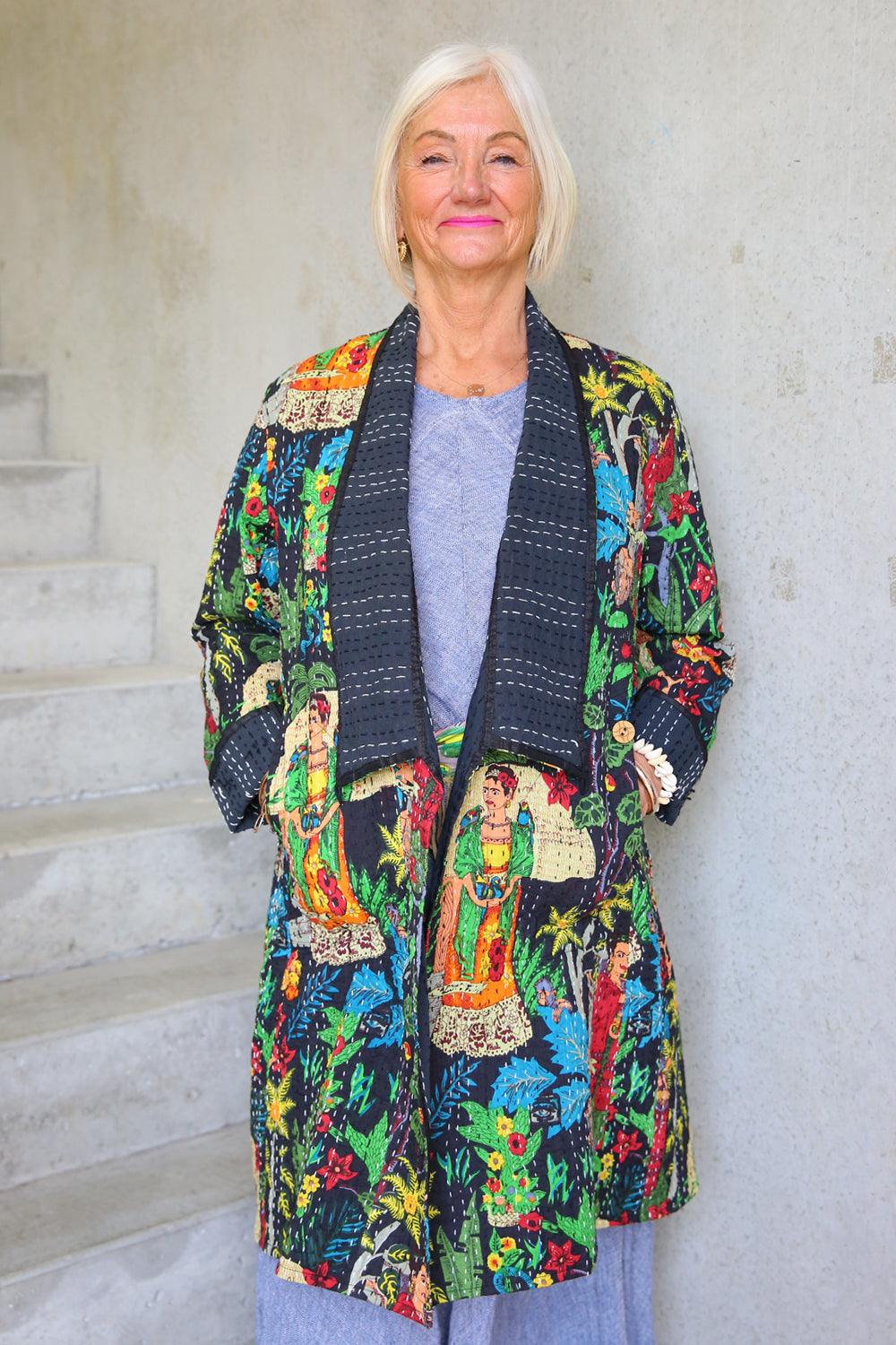 Frida Kantha Coat Black