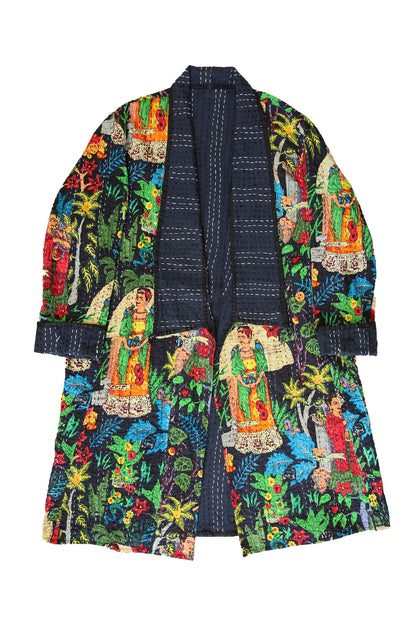 Frida Kantha Coat Black