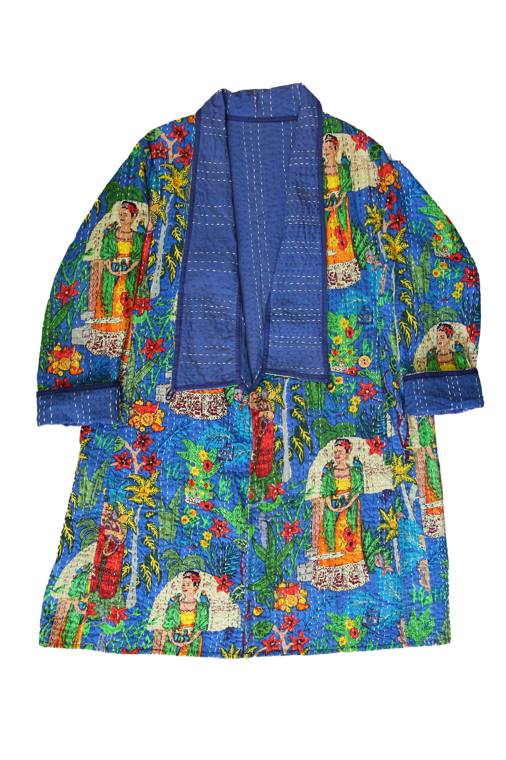Frida Kantha Coat Blue