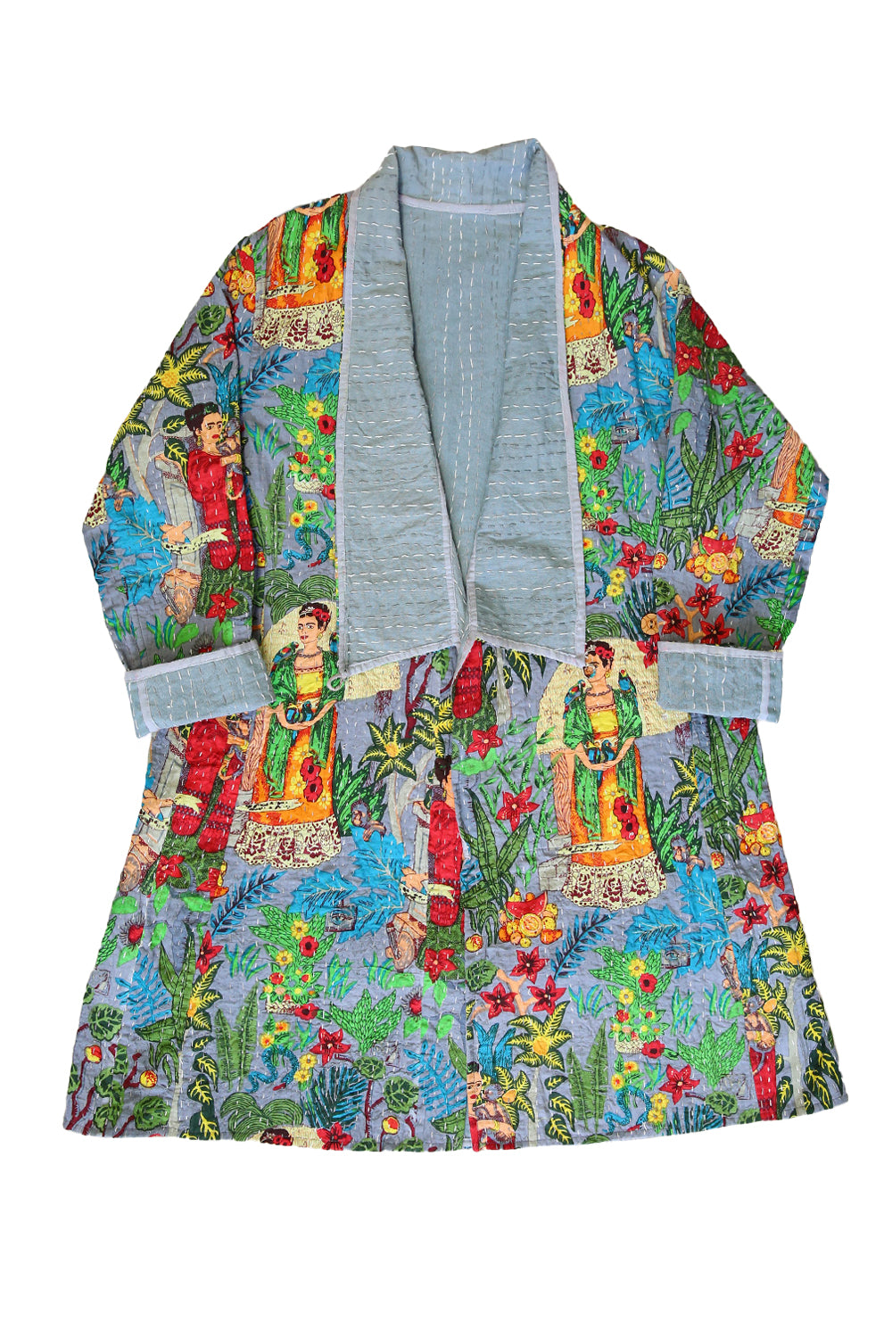 Frida Kantha Coat Grey
