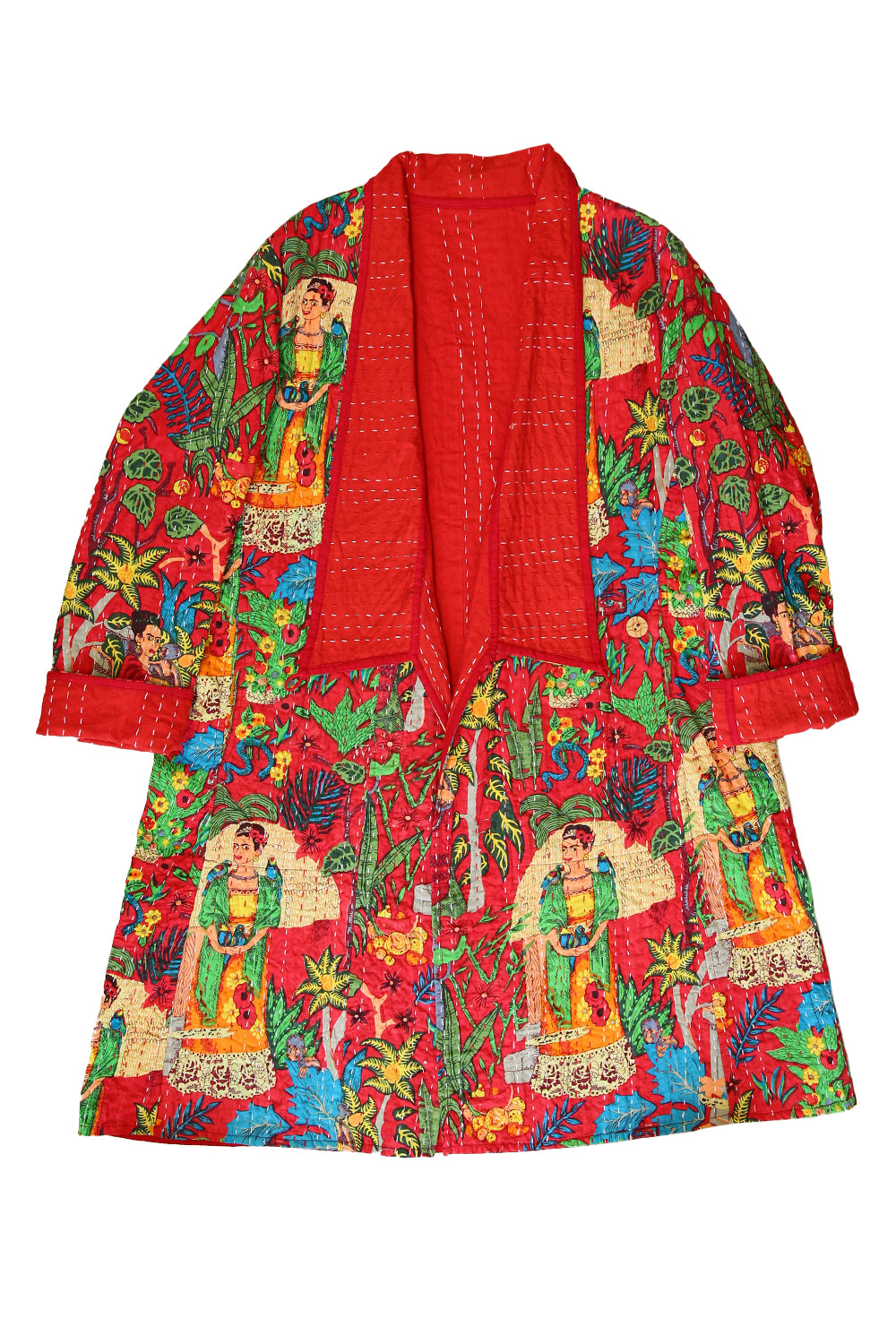 Frida Kantha Coat Red