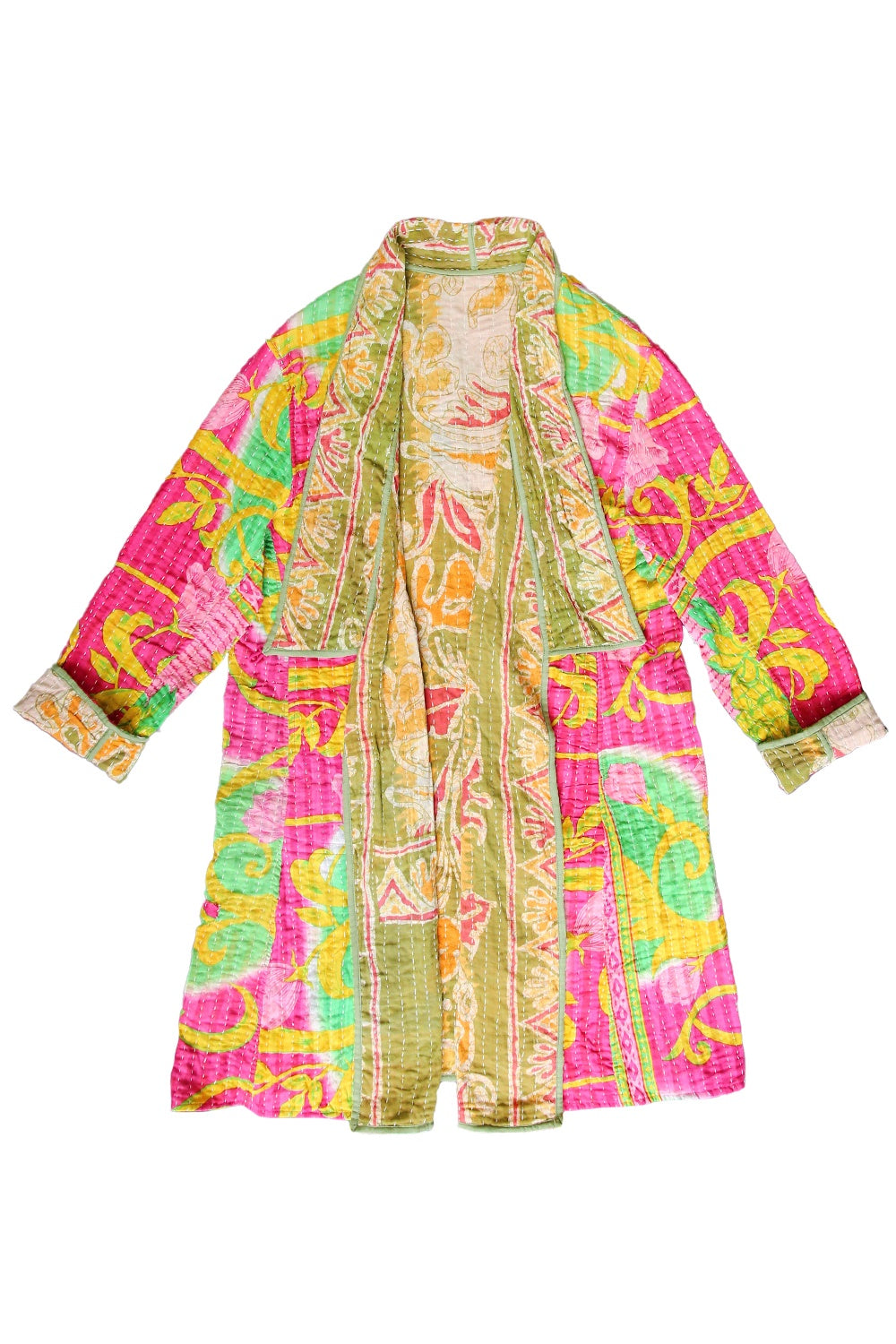 Kantha Coat Pink Lotus