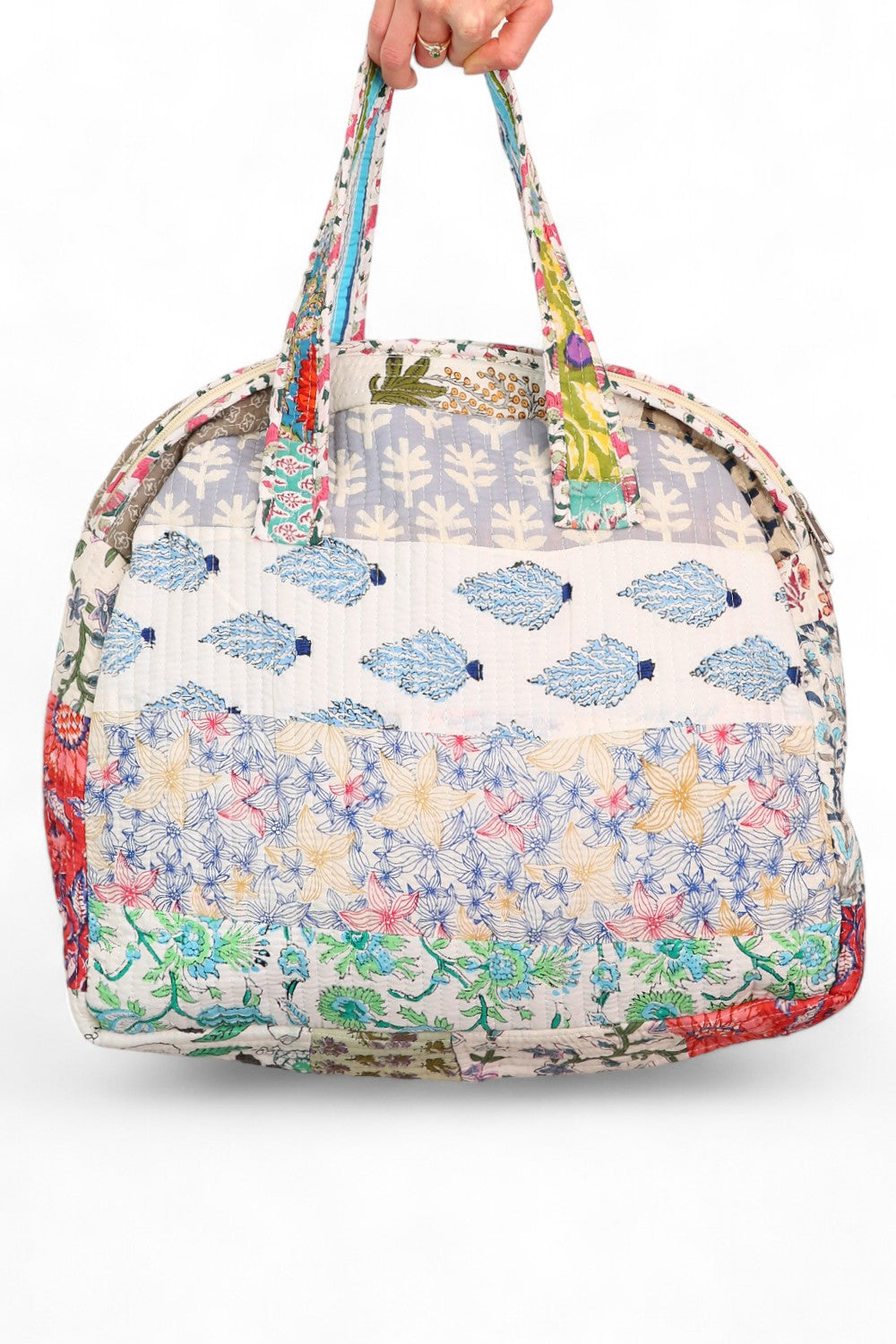 hiHANDMADE PATCHWORK LIME COTTON BEACH BAG