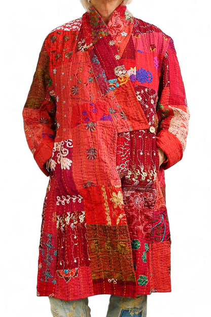 MAHARANI KANTHA COAT RED