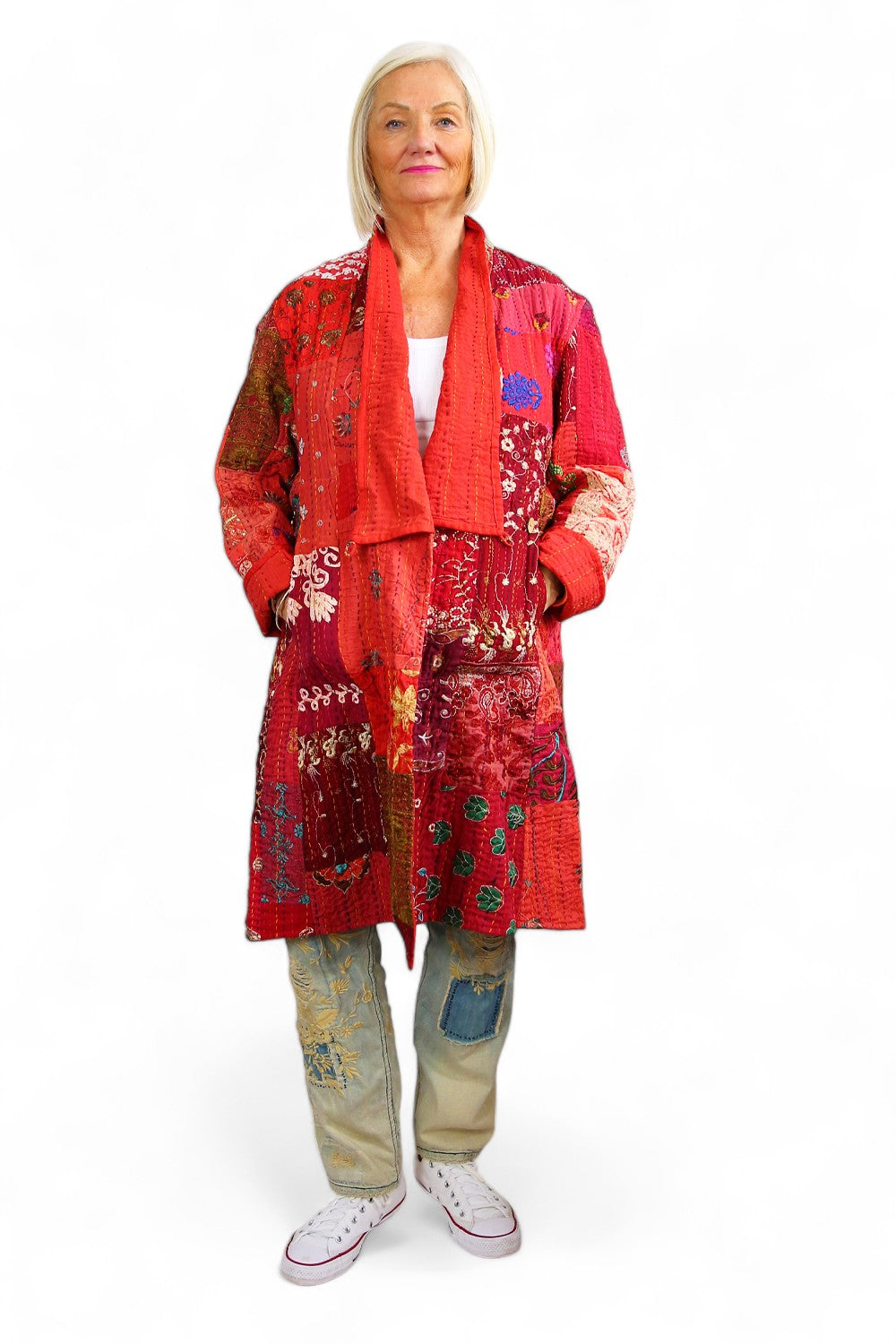 MAHARANI KANTHA COAT RED