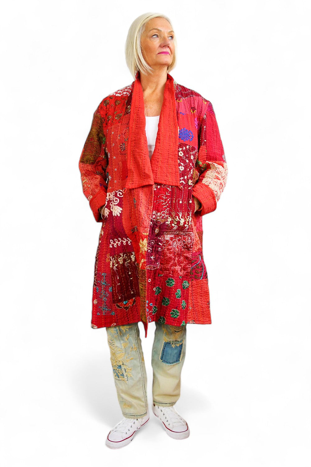 MAHARANI KANTHA COAT RED