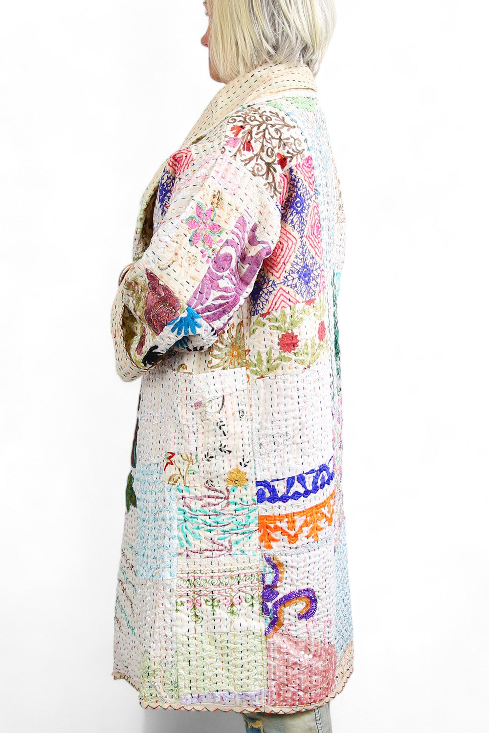 MAHARANI KANTHA COAT WHITE