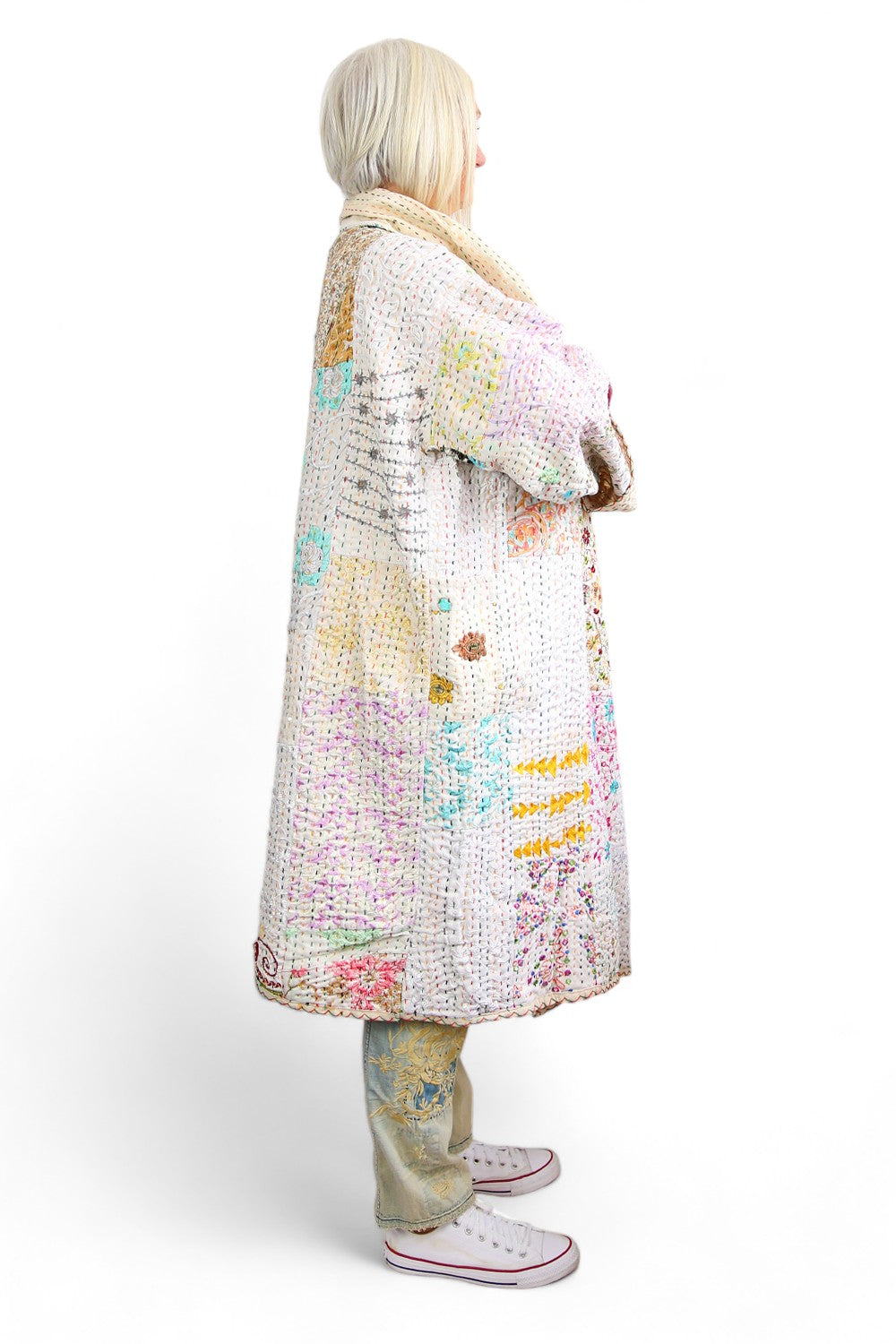 MAHARANI KANTHA COAT WHITE