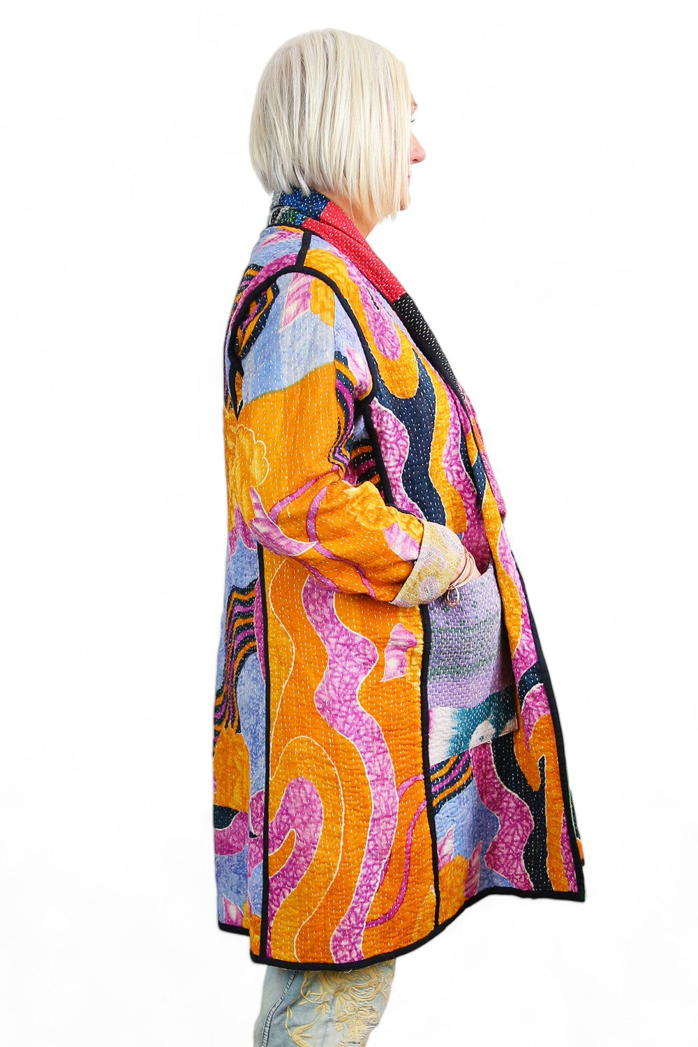 Kantha quilted coat best sale