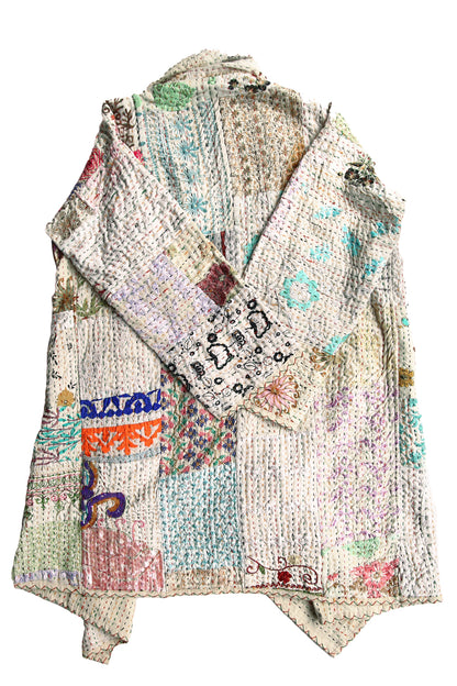 MAHARANI KANTHA COAT WHITE