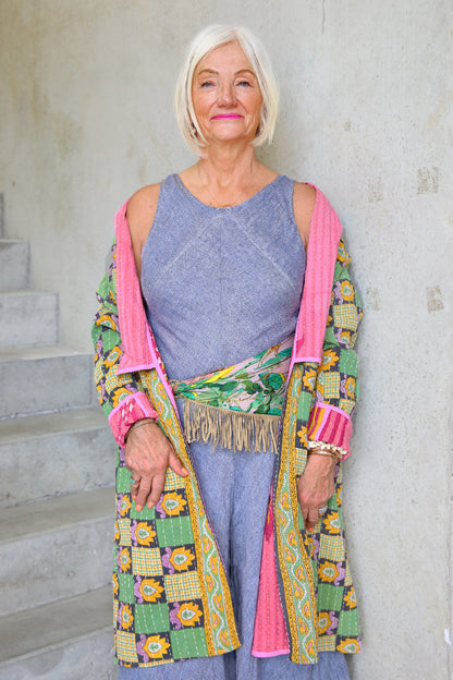 Kantha Coat Patchwork Green