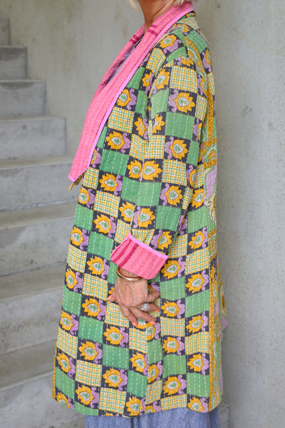 Kantha Coat Patchwork Green