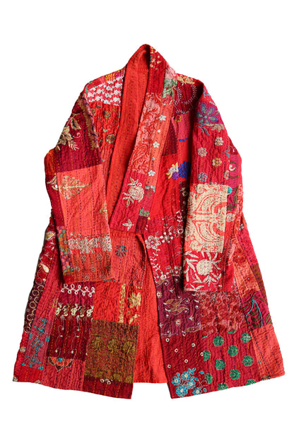MAHARANI KANTHA COAT RED