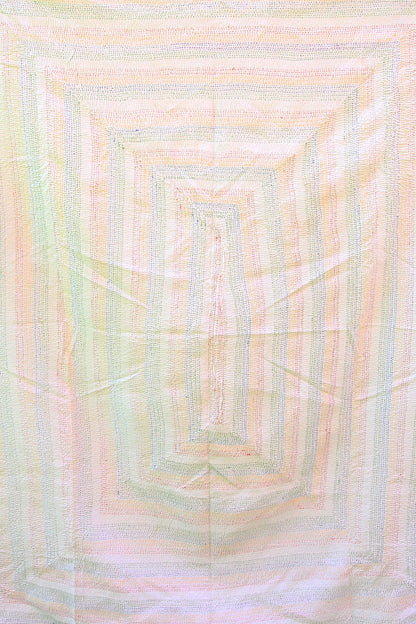 Kantha Quilt Blue and Orange