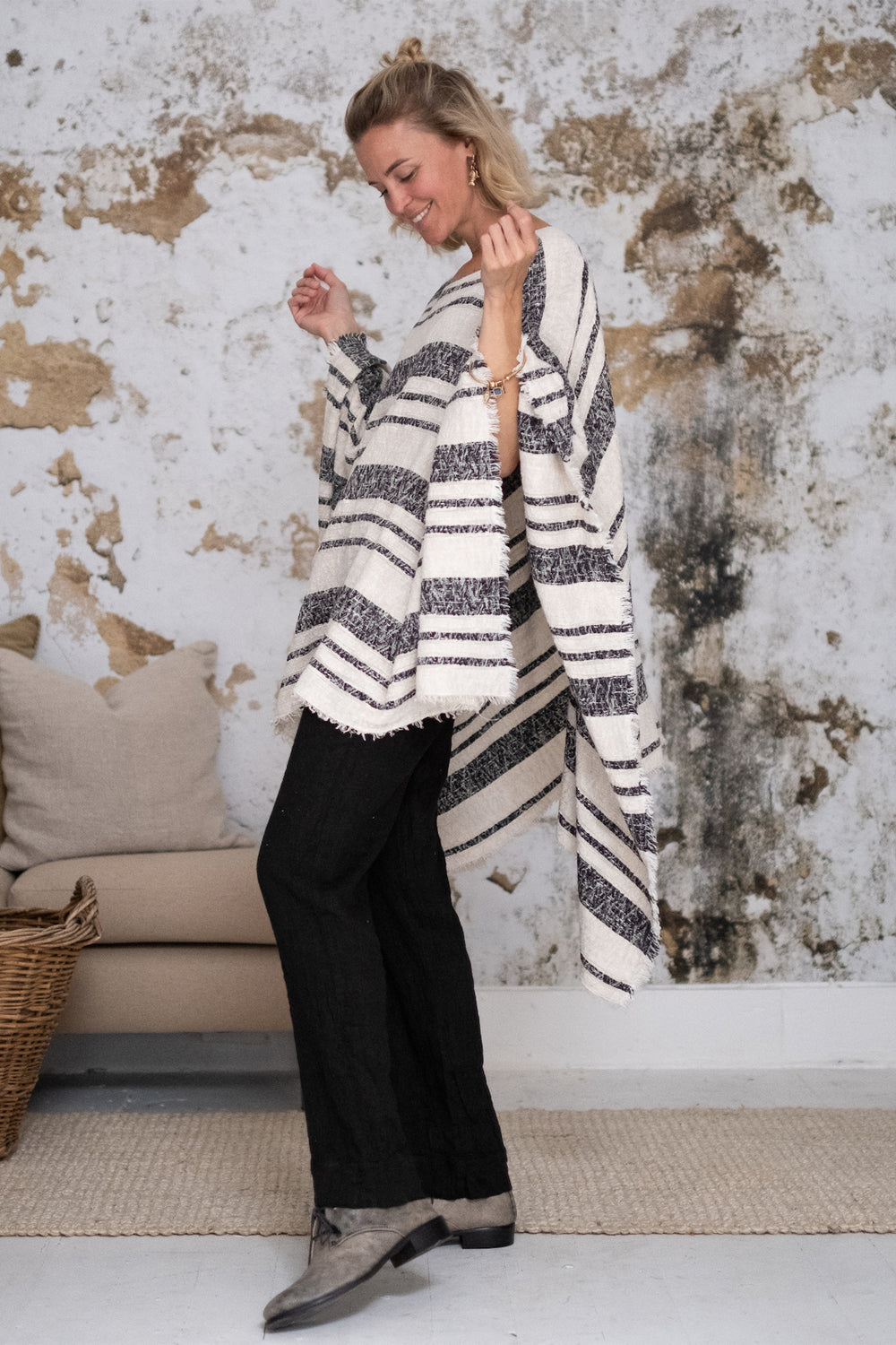 LA BOTTEGA DI BRUNELLA PONCHO AIRONE ZEBRA NATURALE